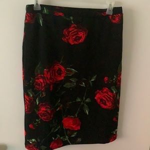 Retro straight fitted skirt